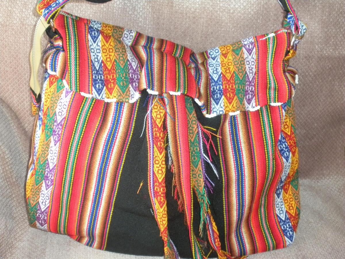 Large Aguayo Fabric Peruvian HoboTexture Handbag